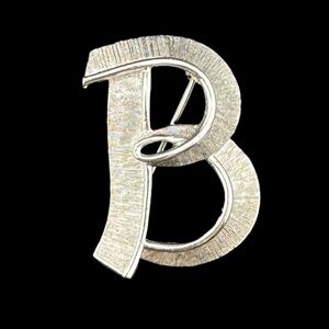 Crown Trifari Letter B Brooch